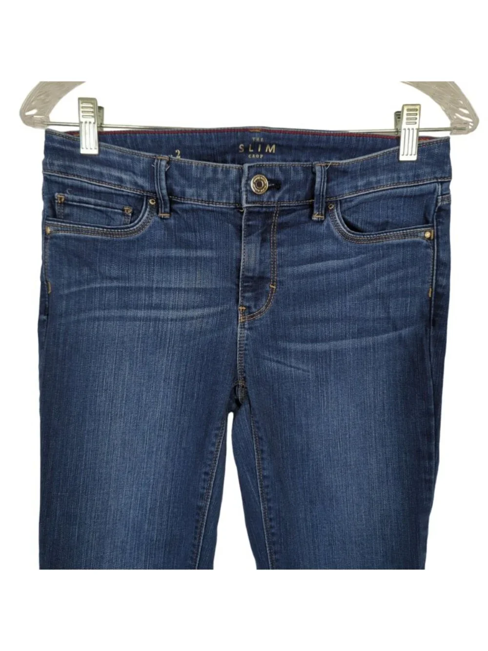 White House Black Market Womens Jeans 2 Slim Crop Low Rise Blue Stretch Denim 27